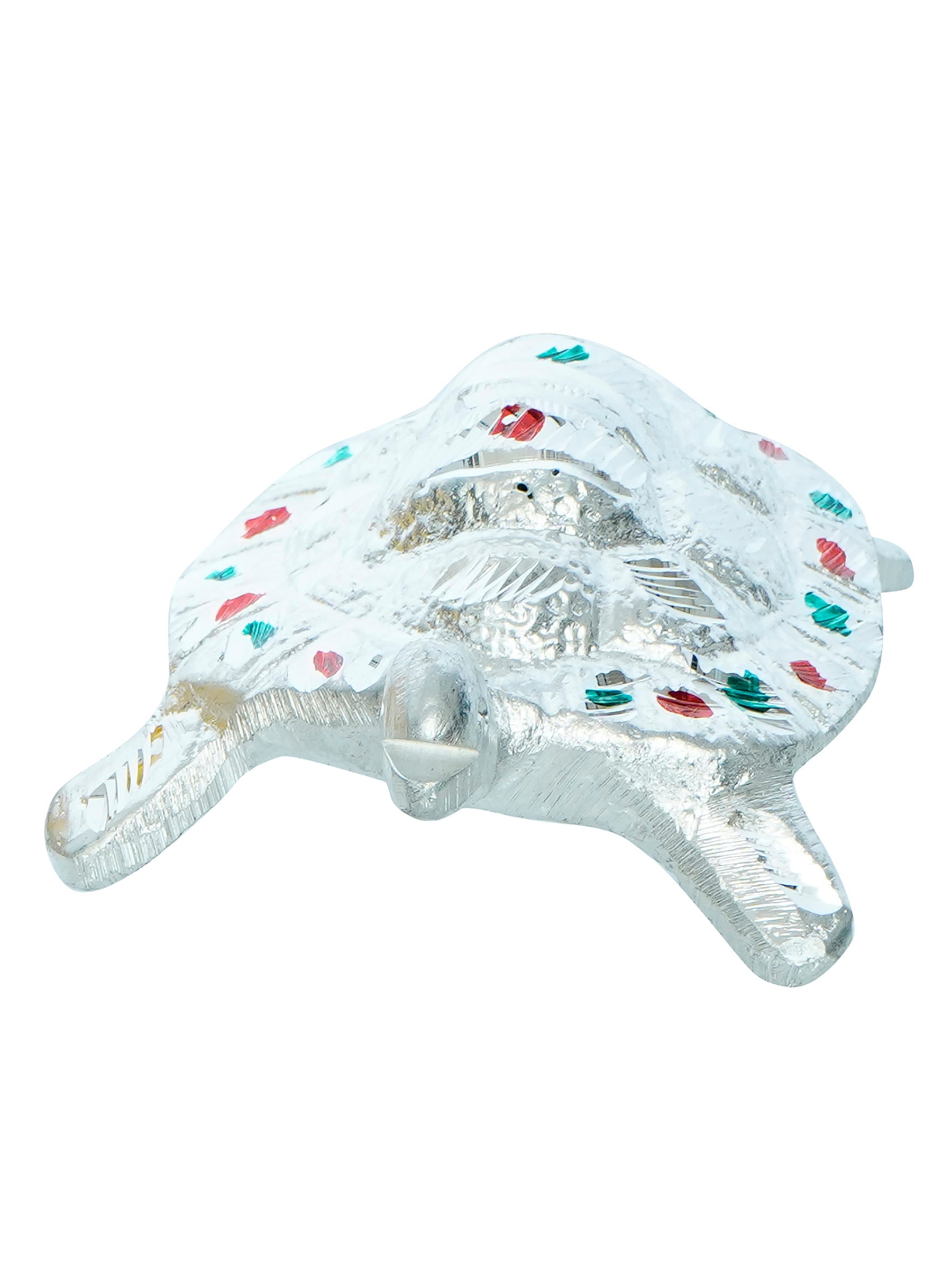 Silver Engraved Tortoise Feng Shui Handcrafted Decorative Metal Showpiece Kafalo