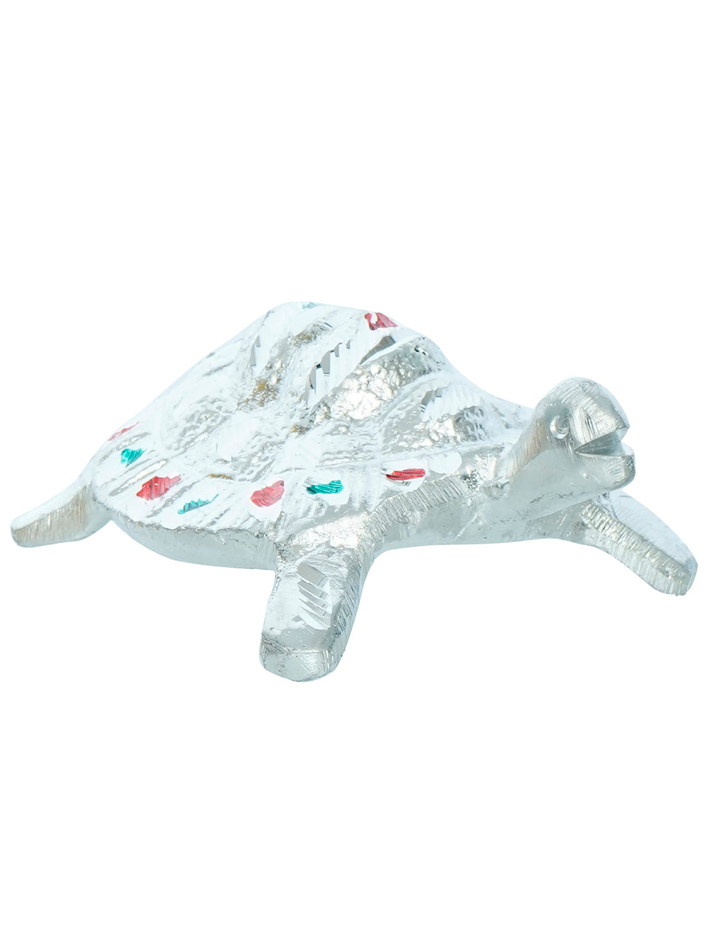 Silver Engraved Tortoise Feng Shui Handcrafted Decorative Metal Showpiece Kafalo