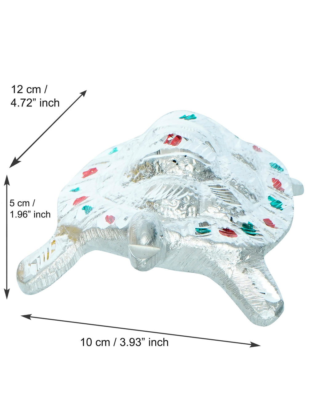 Golden and Silver Engraved Tortoise Feng Shui Handcrafted Decorative Metal Showpiece Kafalo