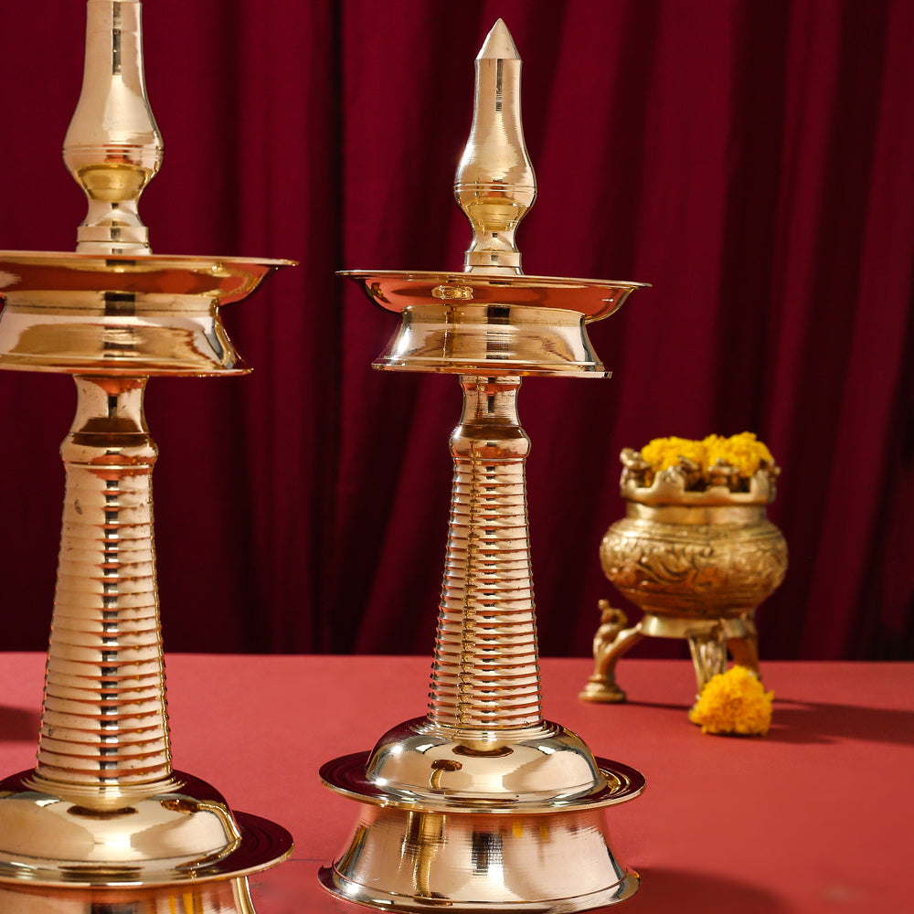Brass Traditional Samai/Lamp Pair (11.5 Inch) Vedansh Craft
