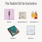 Peacock Kundan Rakhi Gift Set Nestasia