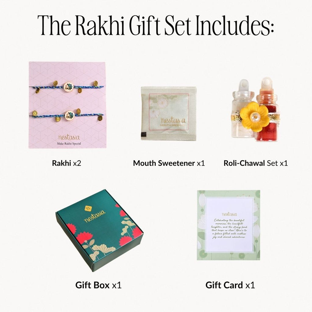 Peacock Rakhi Gift Set Nestasia