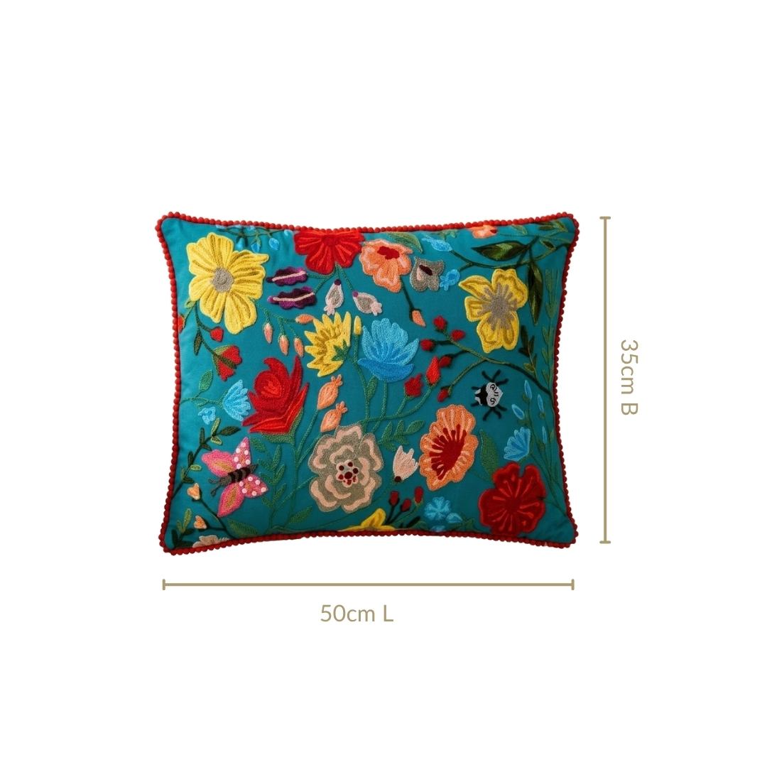 Floral Fiesta Cotton Cushion Cover 50x35cm Nestasia