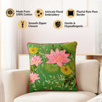 Gardenia Embroidered Cotton Cushion Cover 40x40cm Nestasia