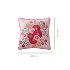 Pink Stripe Cotton Embroidered Cushion Cover 40x40cm Nestasia