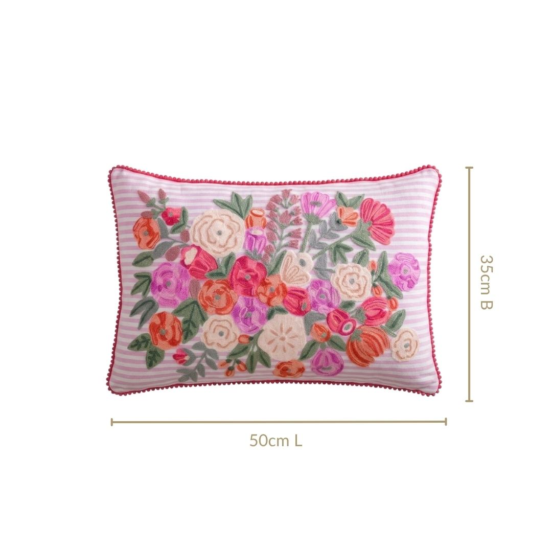 Blush Stripe Cotton Cushion Cover 50x35cm Nestasia