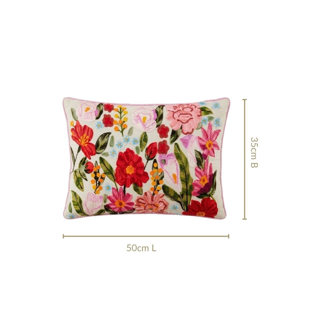 Secret Oasis Embroidered Cotton Cover 50x35cm Nestasia