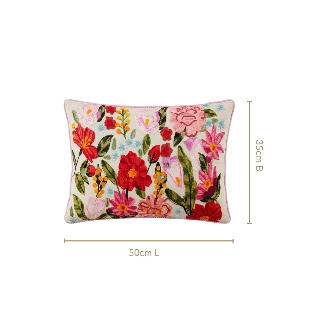Secret Oasis Embroidered Cotton Cover 50x35cm Nestasia