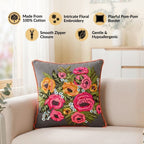 Eclipse Flora Cotton Embroidered Cushion Cover 40x40cm Nestasia