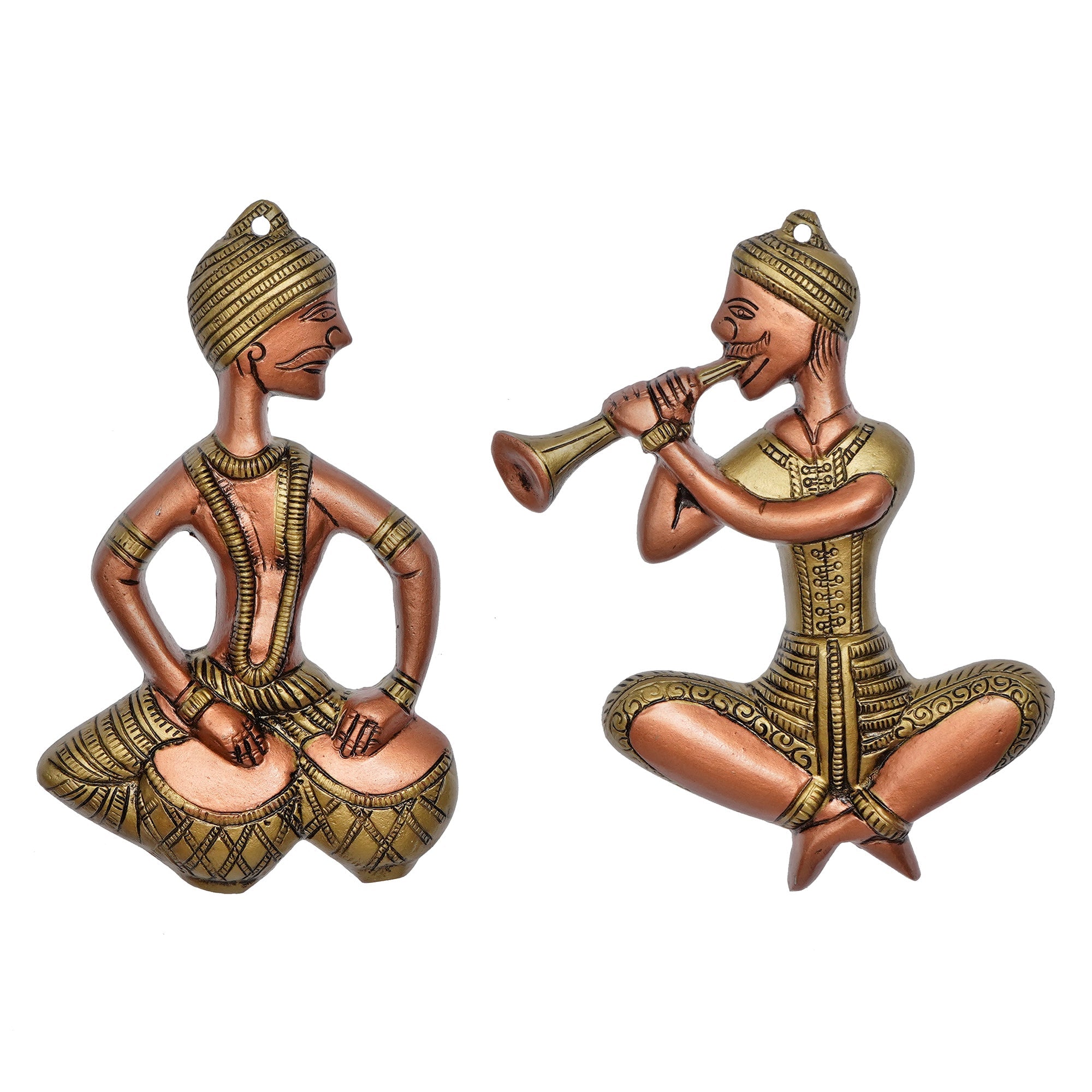 Set Of 2 Musicians Metal Wall Hanging Kafalo
