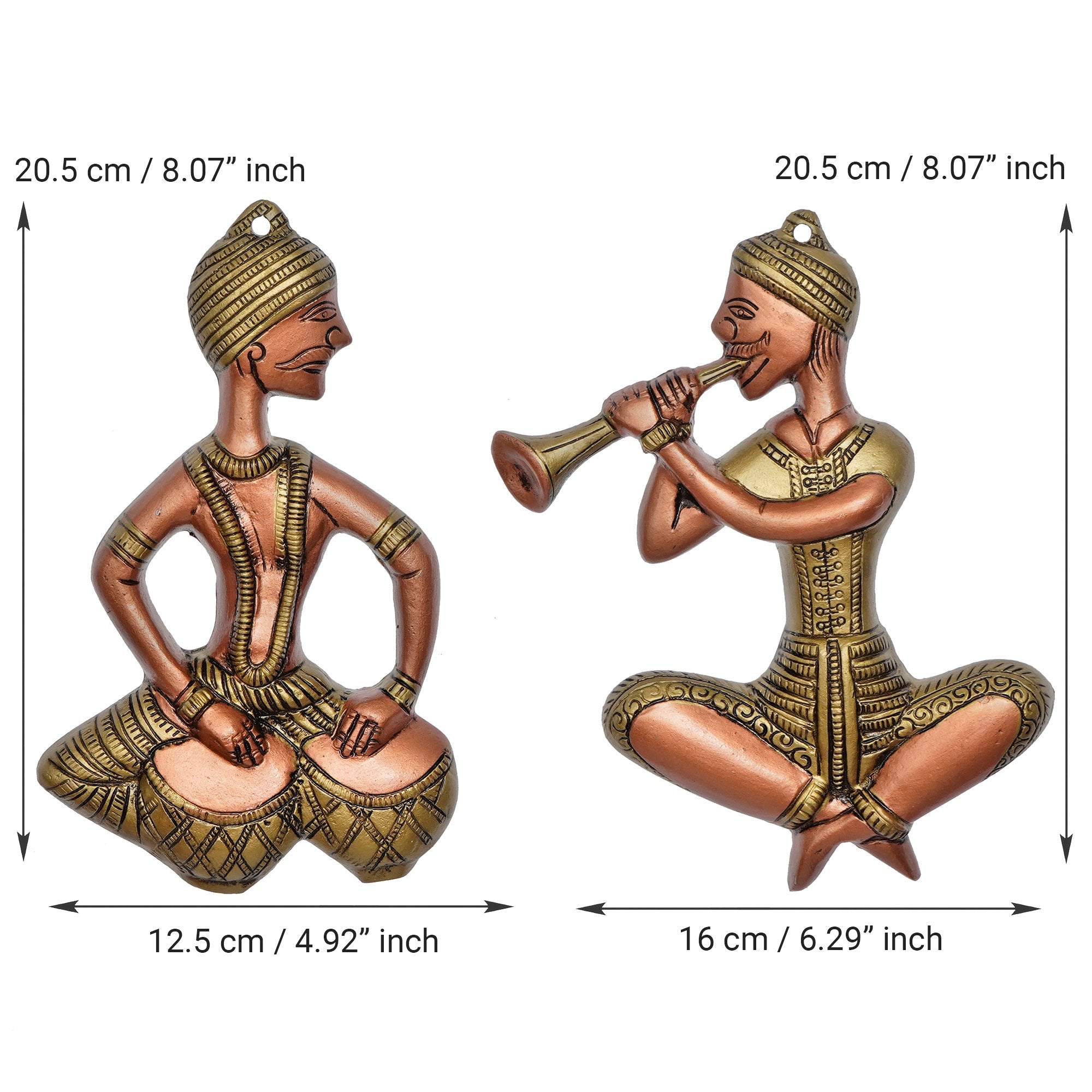 Set Of 2 Musicians Metal Wall Hanging Kafalo