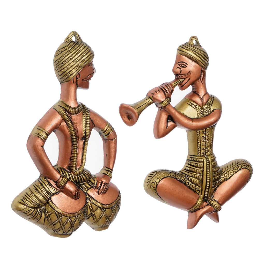 Set Of 2 Musicians Metal Wall Hanging Kafalo