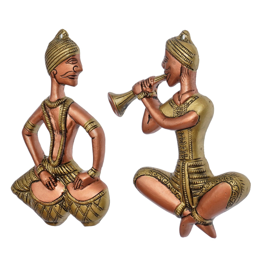 Set Of 2 Musicians Metal Wall Hanging Kafalo