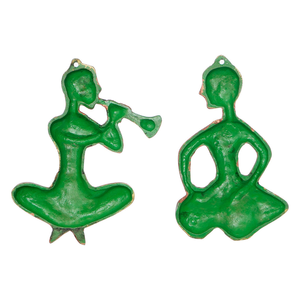Set Of 2 Musicians Metal Wall Hanging Kafalo