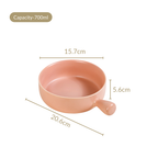 Peach Ceramic Bowl With Handle 700ml Nestasia