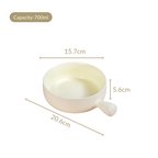 Pastel Yellow Bowl With Handle For Baking And Serving 700ml Nestasia