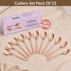 Rose Gold PVD Coated Spoon Set Of 12 Nestasia