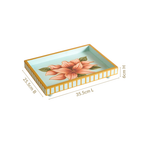 Lotus Royale Hand Painted Rectangular Mango Wood Tray Nestasia
