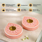 Petalis Tealight Holder With Tealight Candle Set Of 2 Nestasia