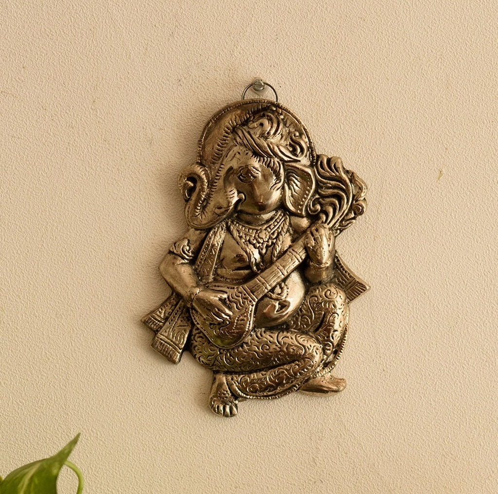Wall Hanging Ganesha playing Veena Kafalo