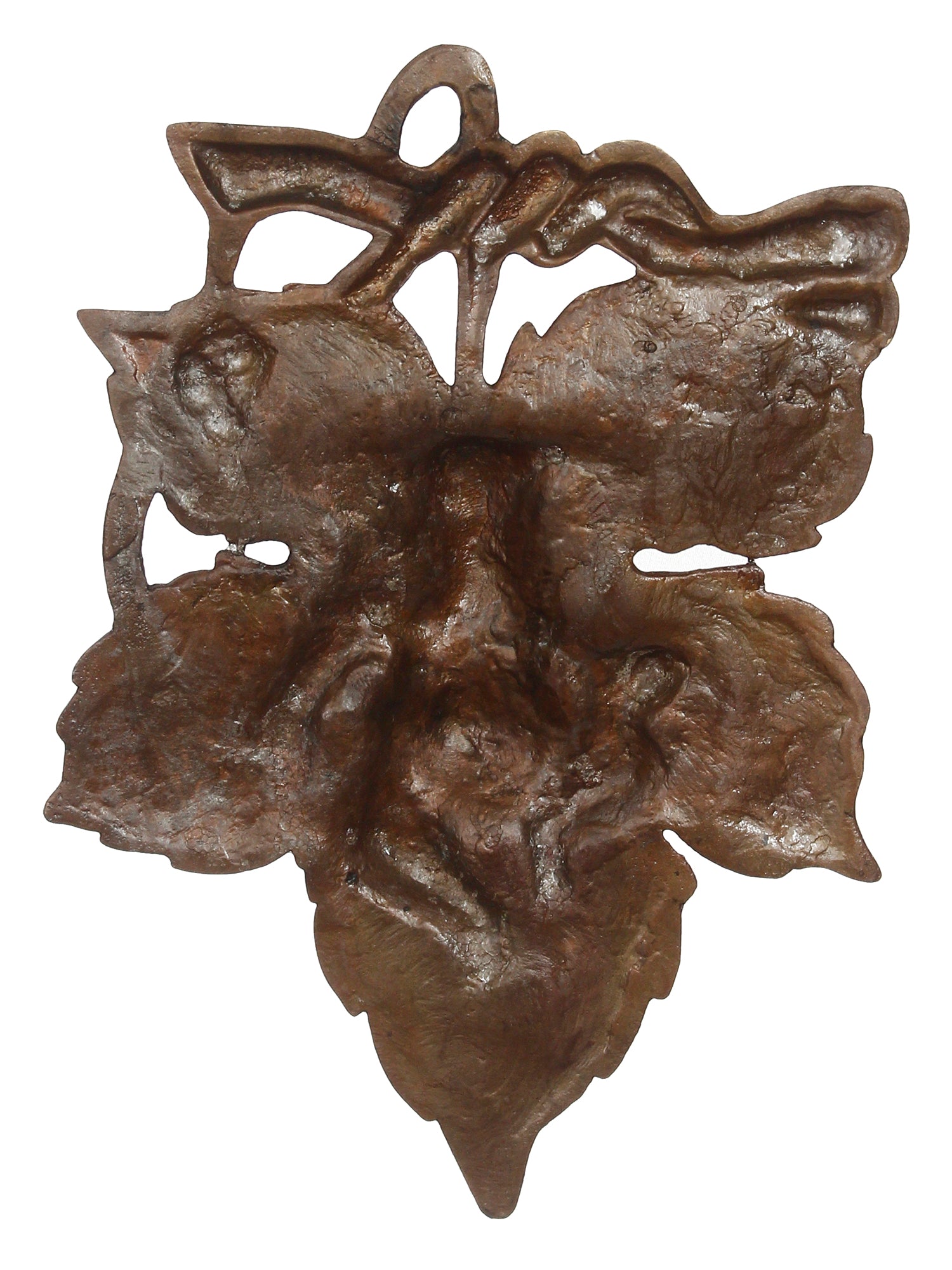 Golden Finish Lord Ganesha On Creative Leaf Metal Wall Hanging Kafalo