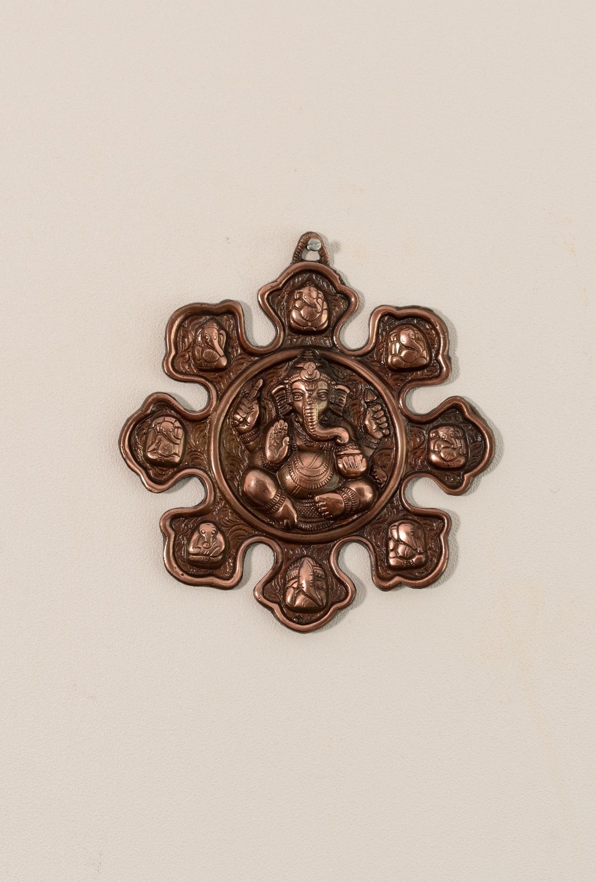 Metal Wall hanging with 9 variants of Lord Ganesha Kafalo