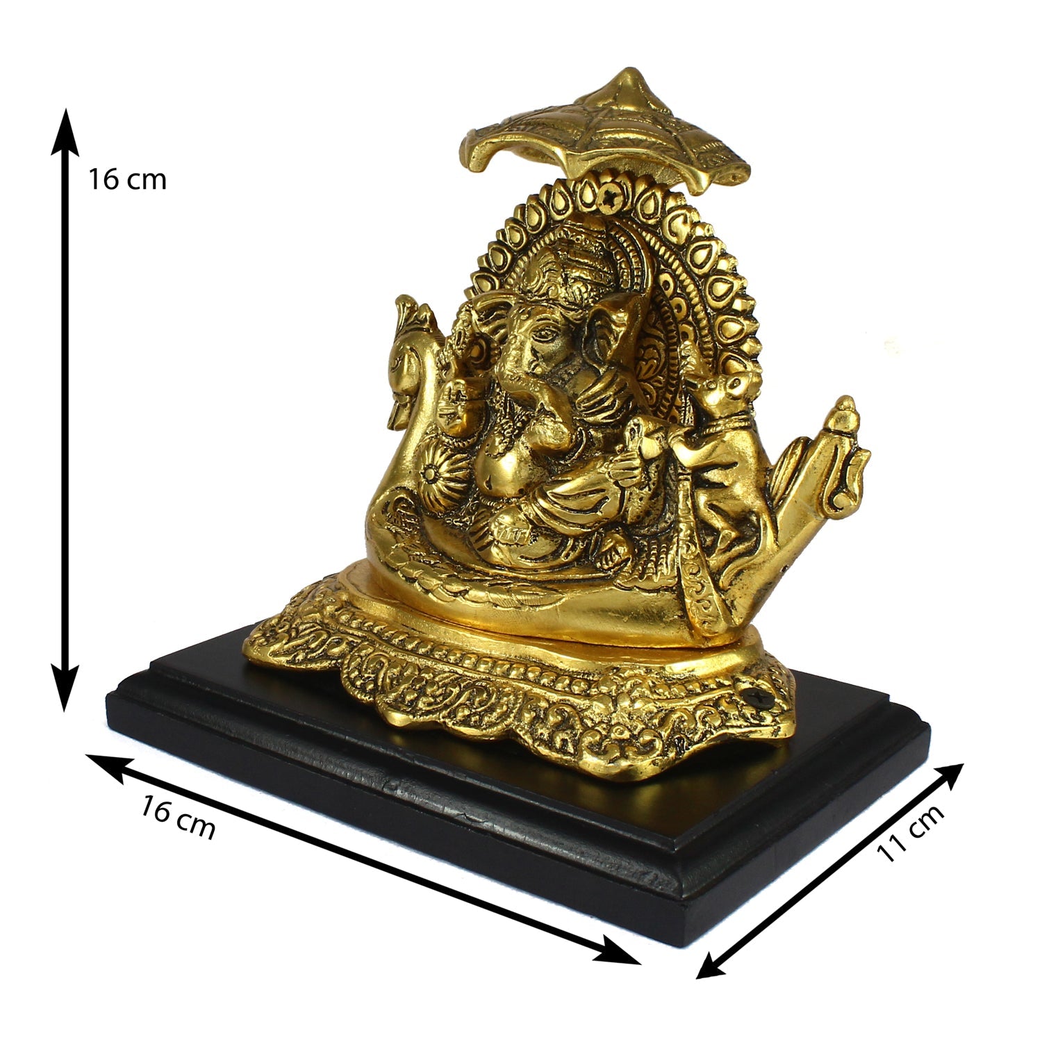 Golden Lord Ganesha sitting on Swan Throne Kafalo