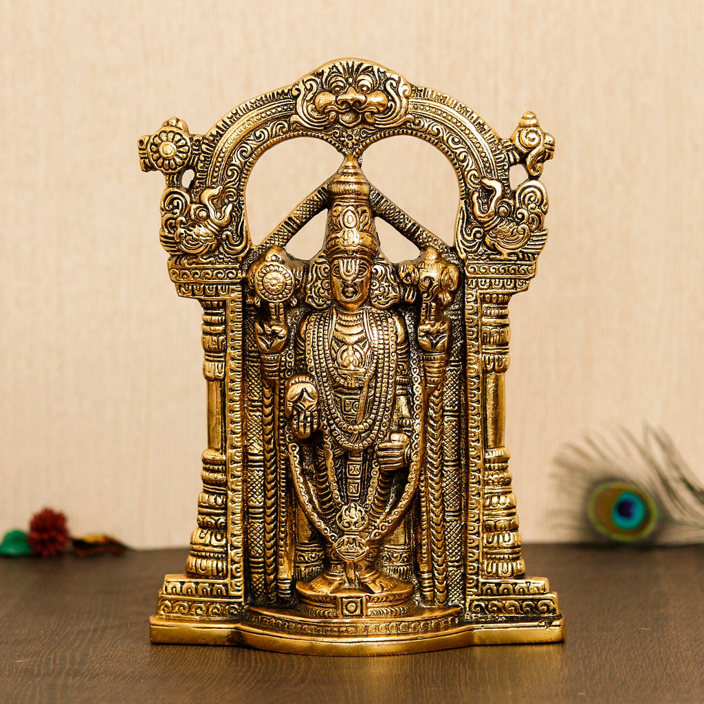 Golden Metal Lord Balaji Idol Kafalo