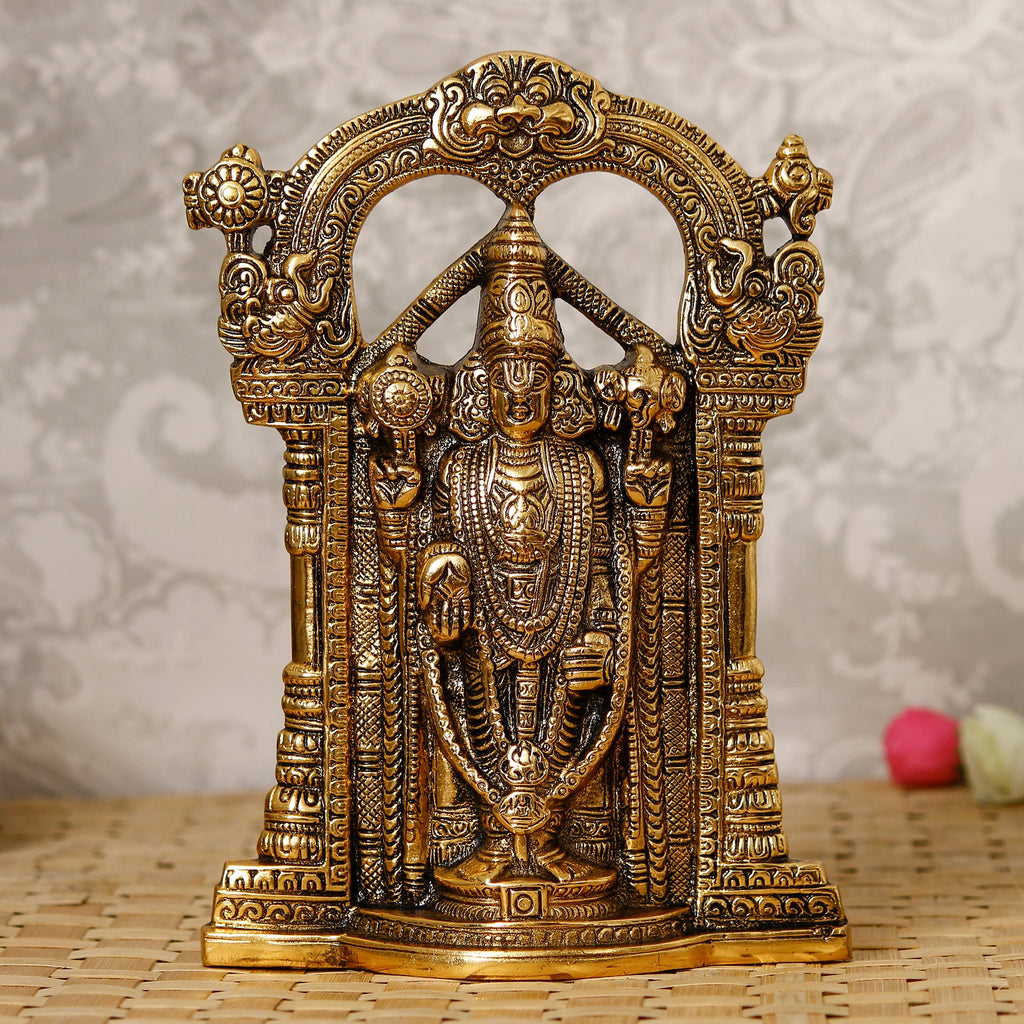 Golden Metal Lord Balaji Idol Kafalo