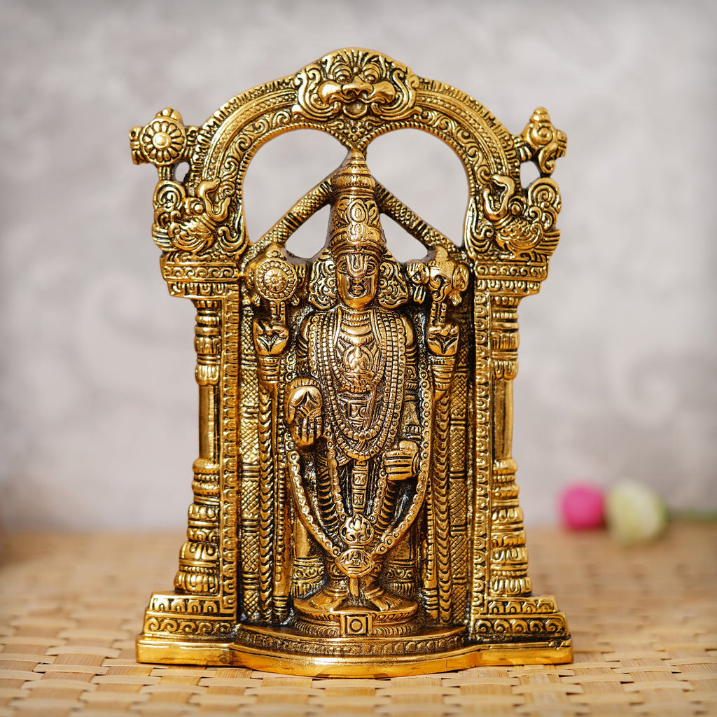 Golden Metal Lord Balaji Idol Kafalo