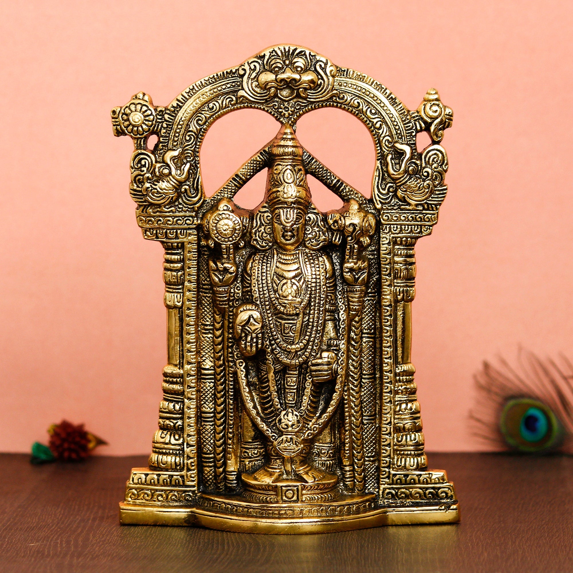 Golden Metal Lord Balaji Idol Kafalo