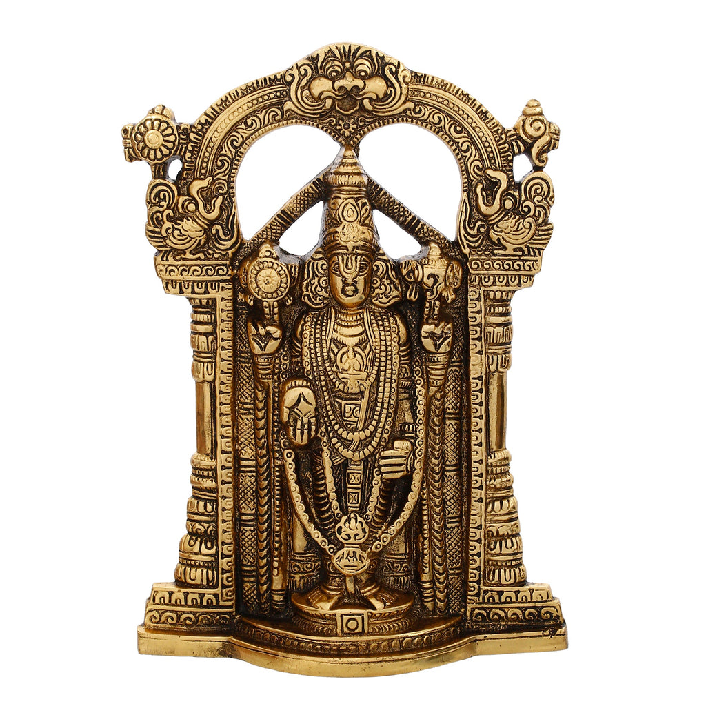 Golden Metal Lord Balaji Idol Kafalo