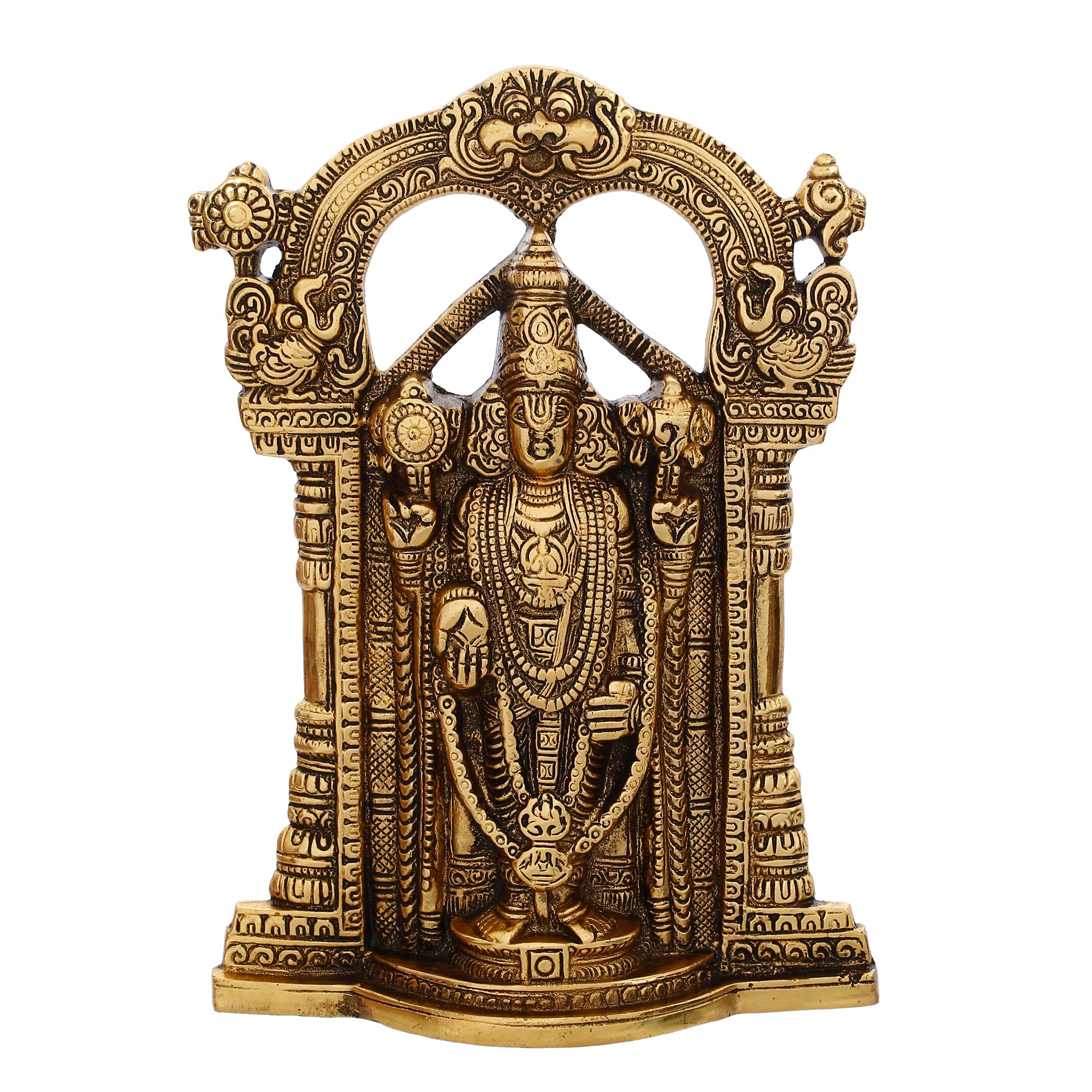 Golden Metal Lord Balaji Idol Kafalo