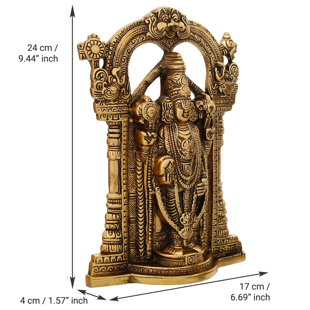 Golden Metal Lord Balaji Idol Kafalo
