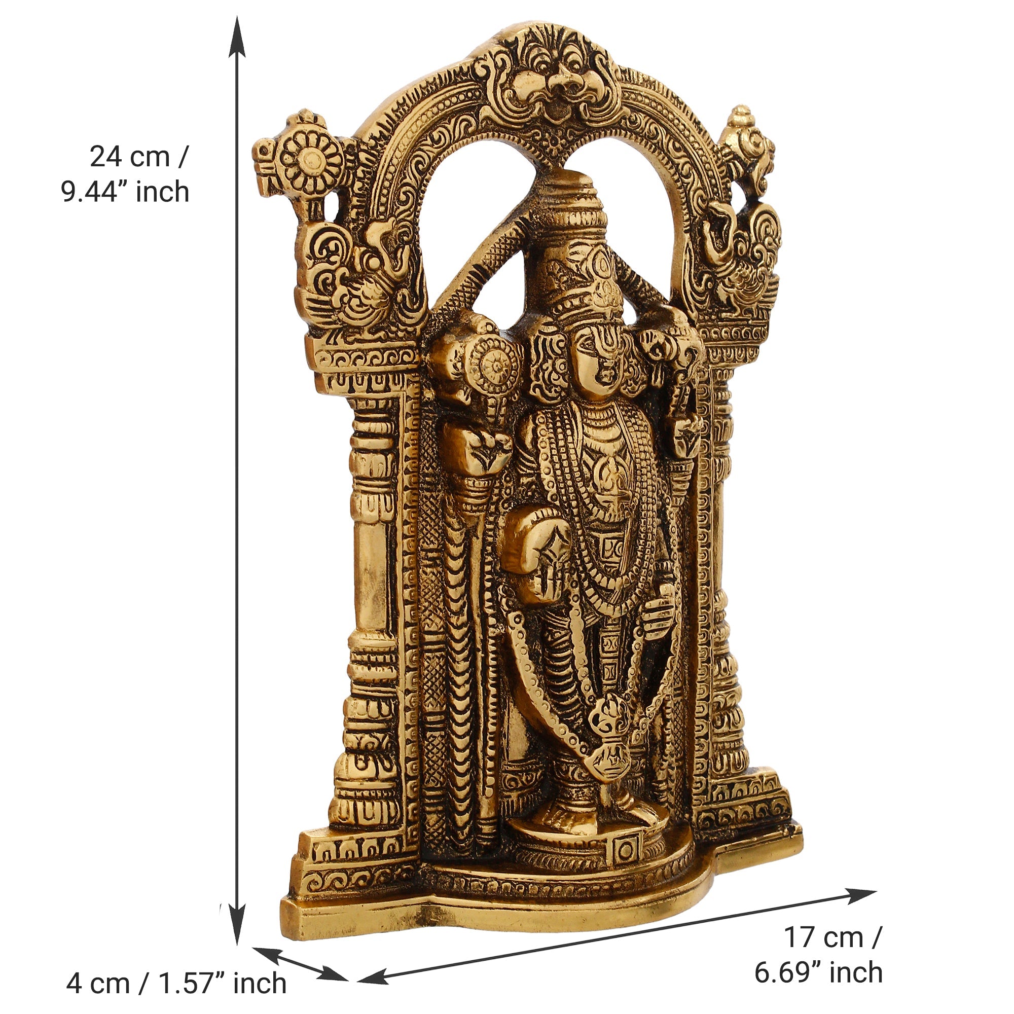 Golden Metal Lord Balaji Idol Kafalo