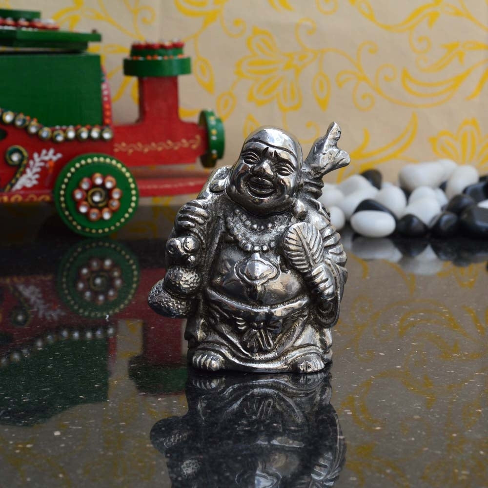 Metal Feng Shui Laughing Buddha Statue Kafalo