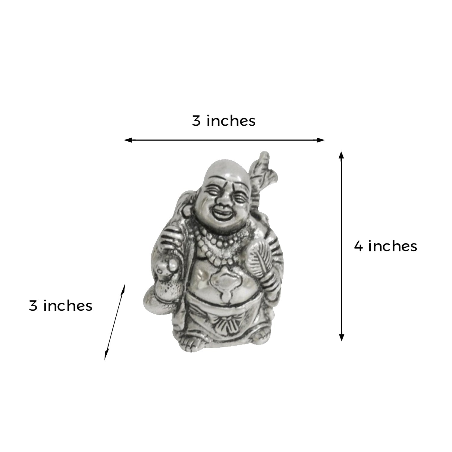 Metal Feng Shui Laughing Buddha Statue Kafalo