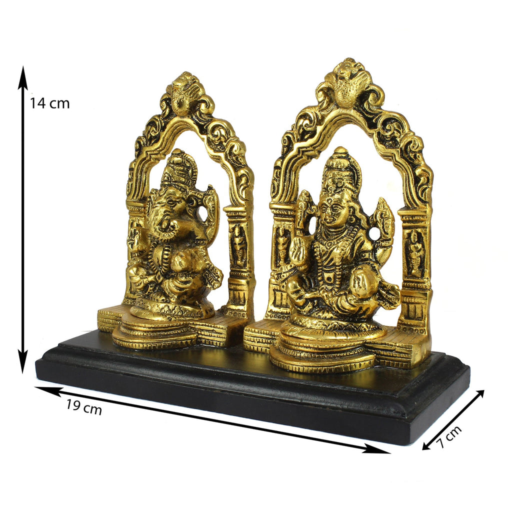 Golden Metal Laxmi Ganesh Murti Religious Idols Kafalo
