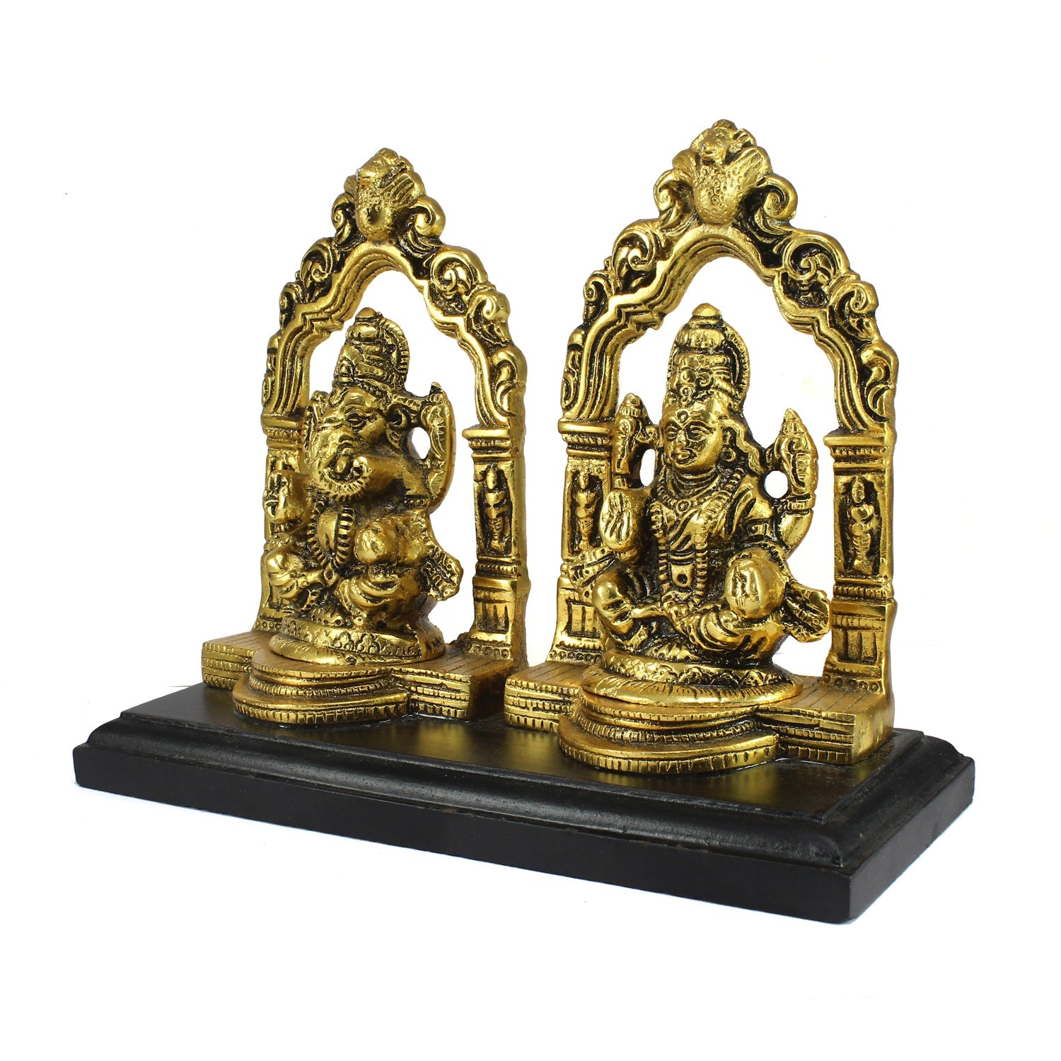 Golden Metal Laxmi Ganesh Murti Religious Idols Kafalo