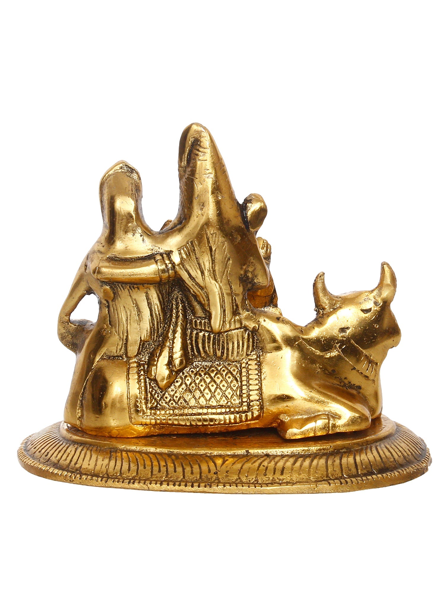 Lord Shiva Parvati Ganesh Idols Sitting On Nandi Figurine Kafalo