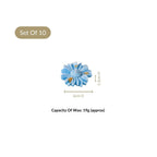 Aqua Flower Floating Candle Set Of 10 In Gift Box Nestasia