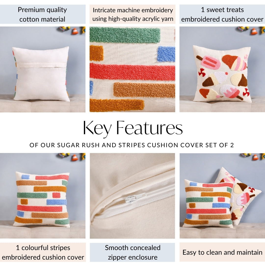 Sugar Rush Cushion Cover Set Of 2 40x40cm Nestasia