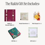 Evil Eye Protection White Rakhi Bracelet Gift Set Nestasia