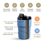 Brewster Easy Sip Copper Insulated Travel Mug Azure Blue 350ml Nestasia