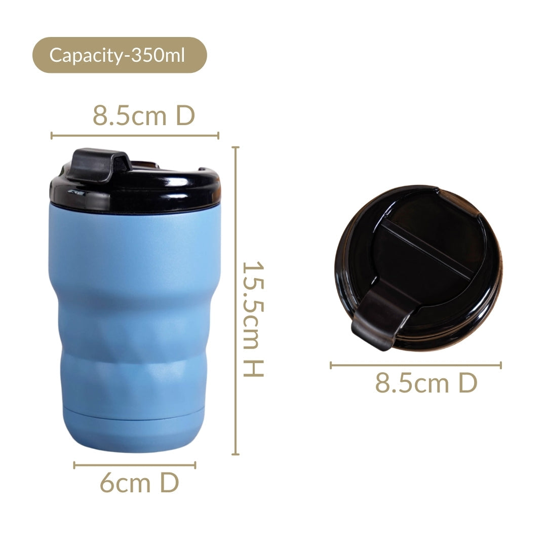 Brewster Easy Sip Copper Insulated Travel Mug Azure Blue 350ml Nestasia