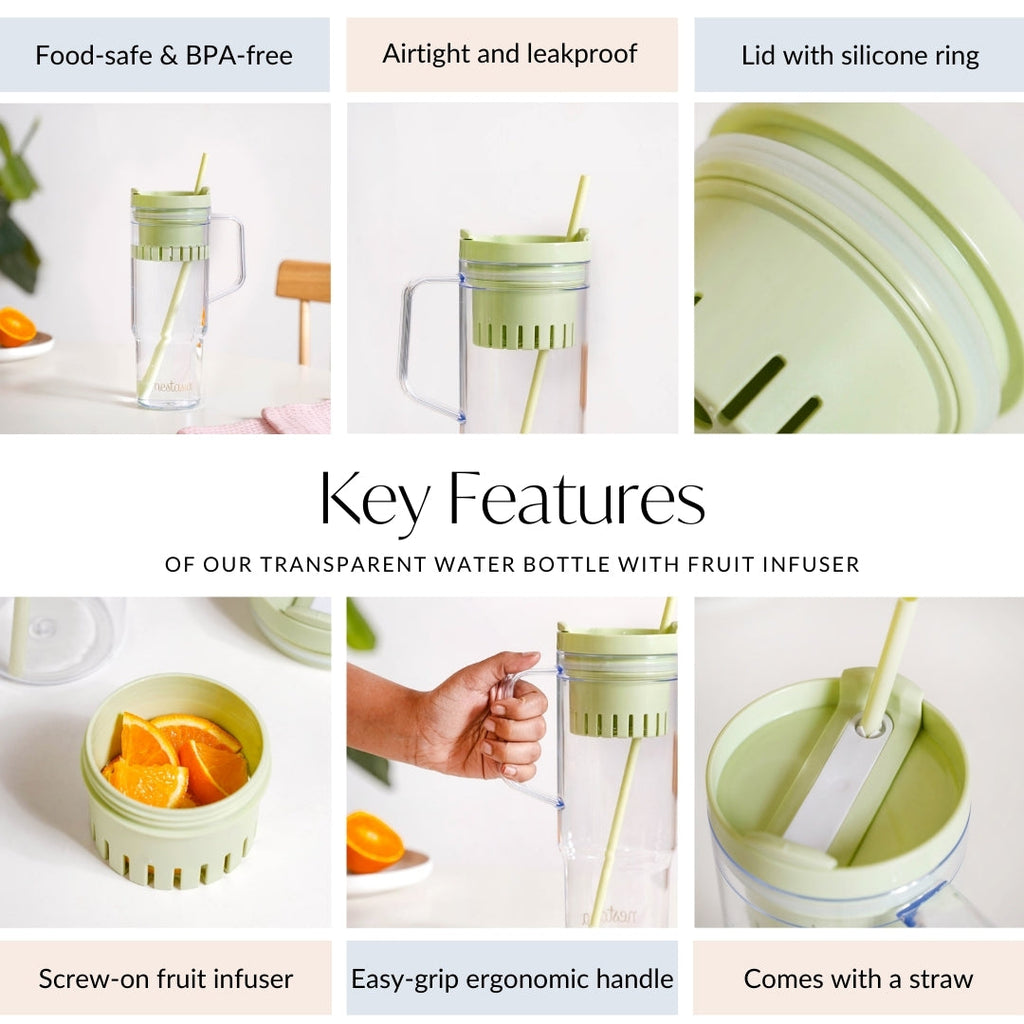 Citrify Travel Sipper Bottle With Infuser Forest Mint 1210ml Nestasia