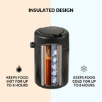 AMPM Portable Jar With Food Box Black 460ml Nestasia