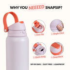 SnapSip Tumbler With Top Handle Persimmon Bloom 1000ml Nestasia