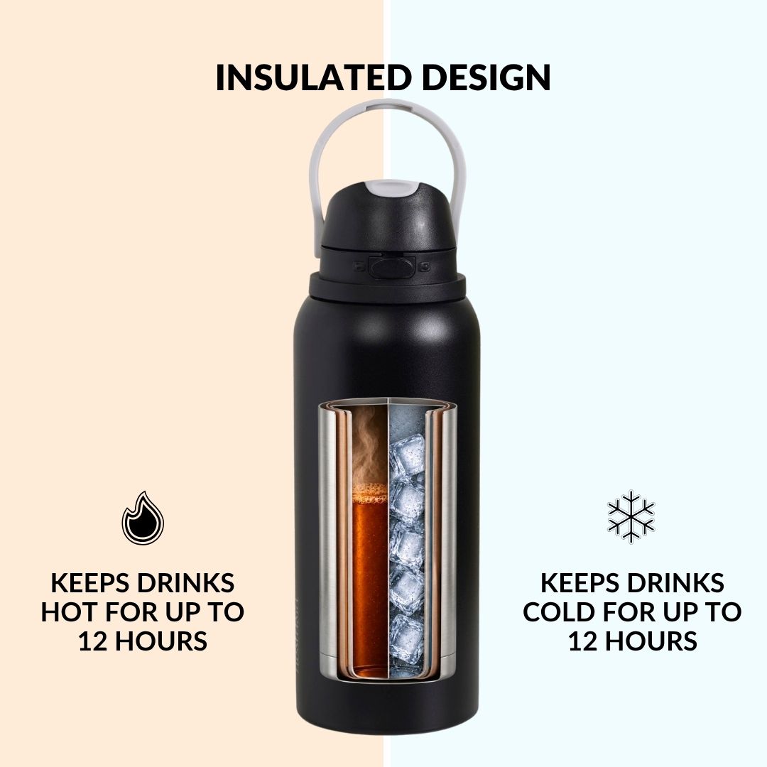 SnapSip Tumbler With Top Handle Midnight Slate 1000ml Nestasia