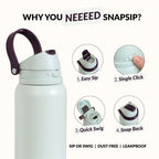 SnapSip Tumbler With Top Handle Mint Twilight 1000ml Nestasia